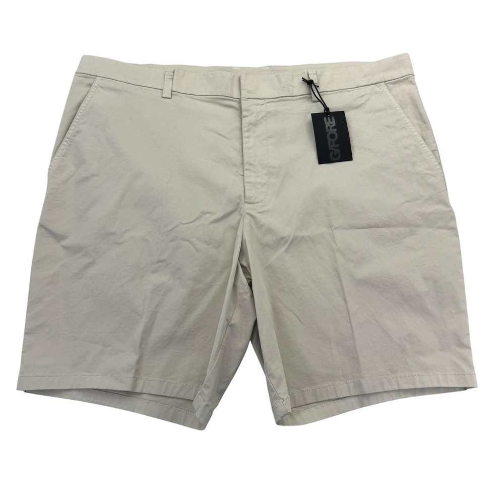 G/FORE Shorts Mens 40 Beige Chino Cotton Stretch Pockets 9 Inseam Golf NWT